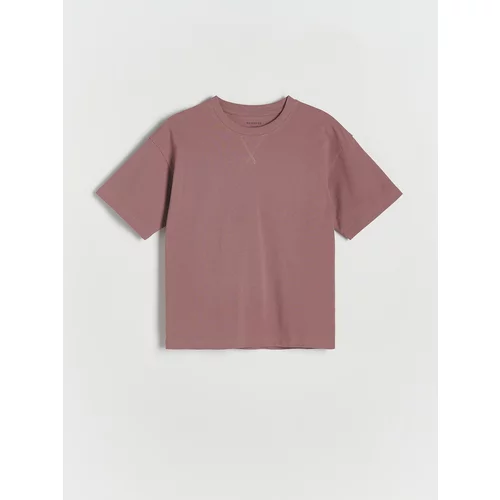 Reserved - Predimenzionirana pamučna majica kratkih rukava - boja grožđa