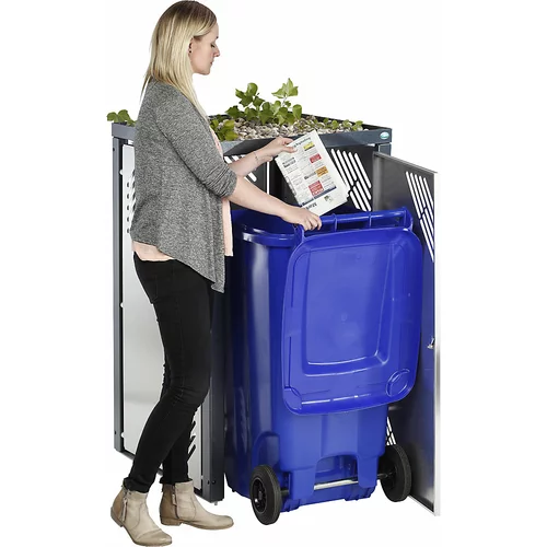 VAR Zaboj za odpadke s pokrovom za zasaditev, možnost zaklepanja, osnovni element, s premazom