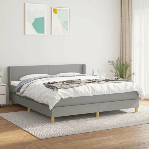  Box spring postelja z vzmetnico svetlo siva 160x200 cm žamet, (20791538)