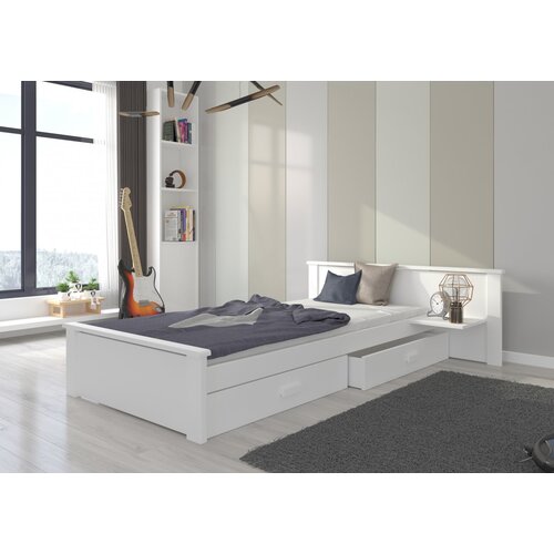 ADRK Mladinska postelja ALDEX SHELF z dvema predaloma 180x80 cm - BELA Cene