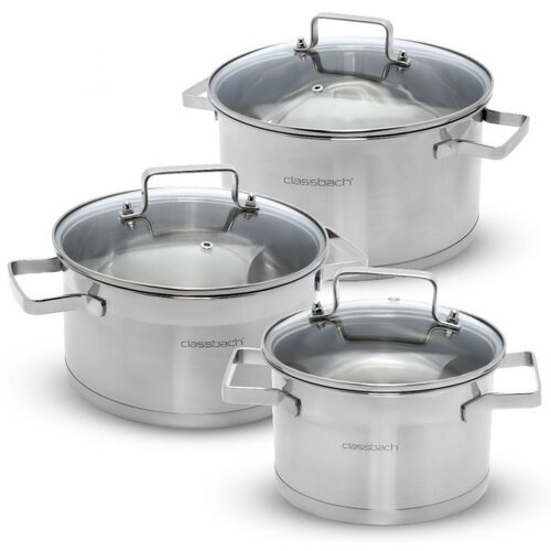 CLASSBACH Set posode C-KTS / 6-delni / indukcija / inox, steklo, (5000110698) Slike
