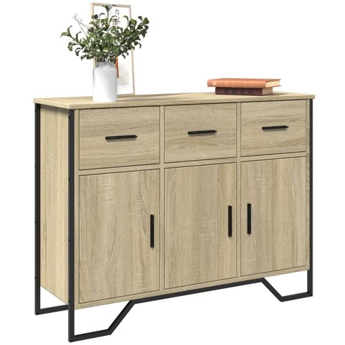 VidaXL Komoda sonoma hrast 97x32,5x74,5 cm inženirski les Slike