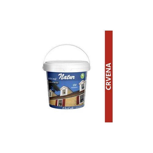 Natur akrilni emajl za drvo i metal 0.75l crvena Slike