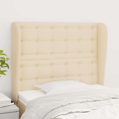  Uzglavlje s u&scaron;ima krem 93x23x118/128 cm od tkanine Cijene