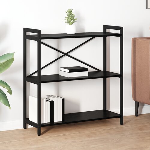 VidaXL Knjižna omara Črni hrast 80 x 30 x 83 cm Konstruiran les Slike
