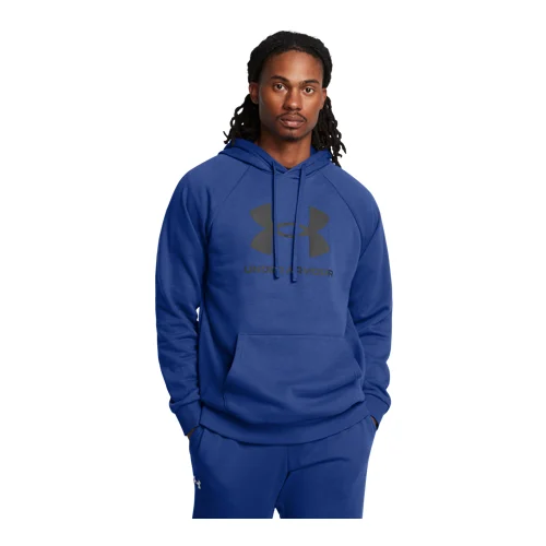 Under Armour UA Rival Fleece Logo Hoodie, Tech Blue/Midnight Navy - S, (21582189)