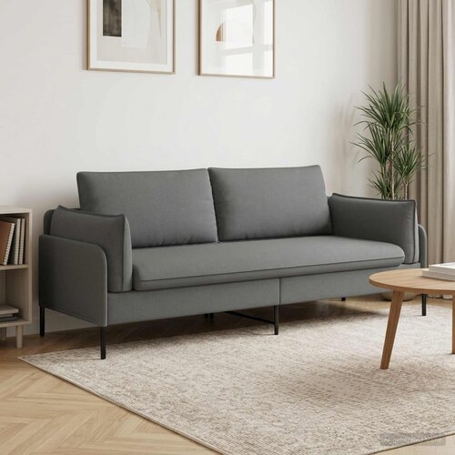 SOFA za 3 osobe Tamnosiva 222 x 81 x 89 cm Tkanina Slike