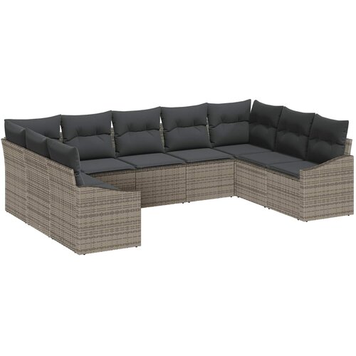  Sjedeća garnitura za vrt 9 kom. Siva poliratan 289 x 178,5 x 69 cm Cijene