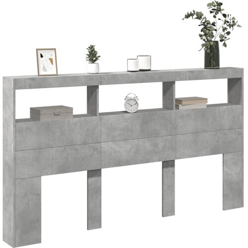  za uzglavlje LED svjetlima boja betona 180x17x102 cm Slike