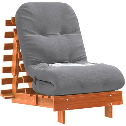 Futon na razvlačenje s madracem smeđi 60 x 206 x 11 cm borovina Slike