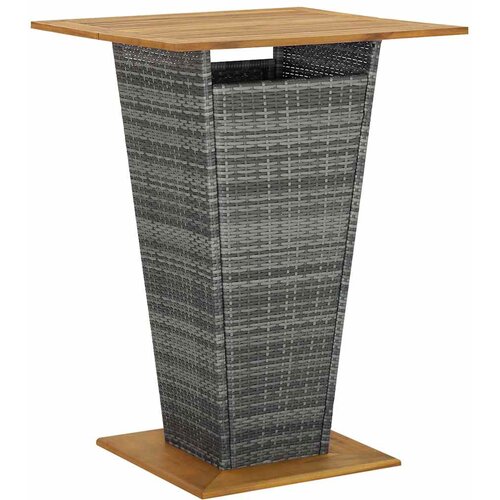  5-dijelni vrtni barski set od poliratana s jastucima sivi Siva 80 x 80 x 110 cm Slike