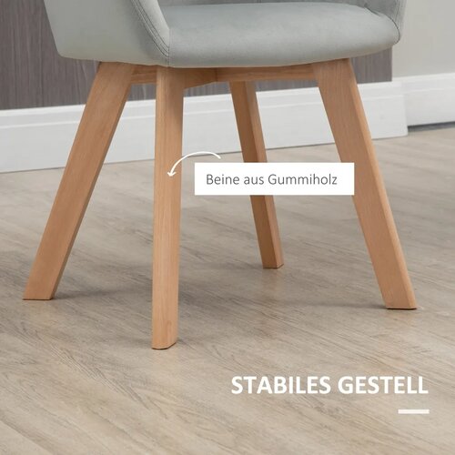  Set od 2 stolice blagovaonske stolice bar&amp;scaron;unasti izgled drvene noge 54 cm x 57 cm x 80 cm siva + prirodna boja Slike