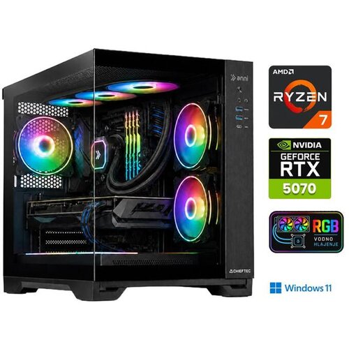 ANNI gaming namizni računalnik Gamer Extreme R7 Ryzen 7 7800X3D/32GB/2TB SSD/Windows 11 Home/RTX 5070/črna Cene