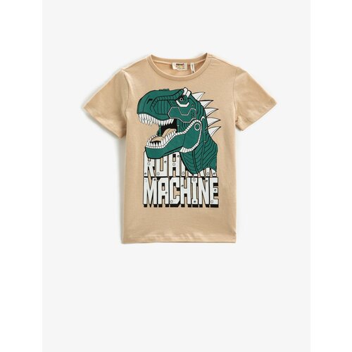 Koton Short Sleeve T-Shirt Crew Neck Dinosaur Printed Cene