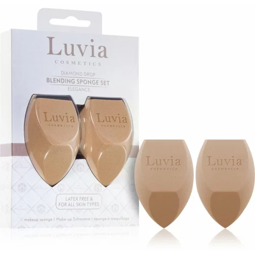 Luvia Cosmetics Diamond Drop Blending Sponge Set multifunkcionalna spužvica za puder duo boja Elegance 2 kom