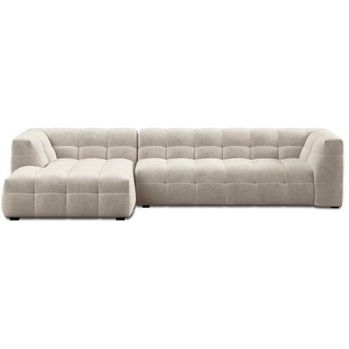 Windsor & Co Sofas bež žametna kotna sedežna garnitura Vesta, levi kot Cene