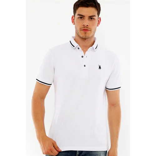 Dewberry T8586 MEN'S POLO NECK T-SHIRT-WHITE