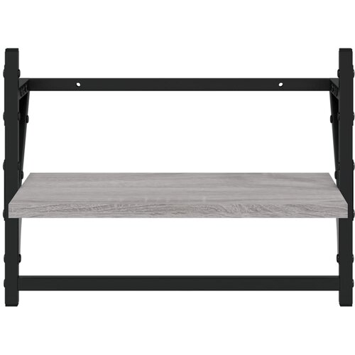  Zidne police s prečkama 2 kom boja hrasta sonome 40x25x30 cm Slike