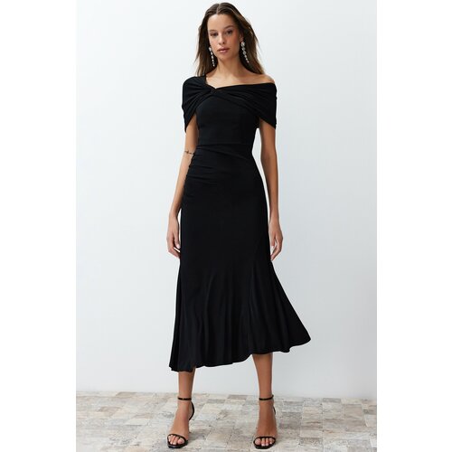 Trendyol Black Elegant Evening Dress Cene
