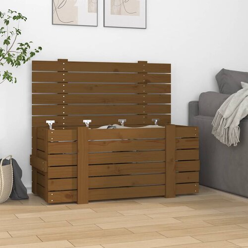 vidaXL Kutija za pohranu boja meda 91x40 5x42 cm od masivne borovine Cijene