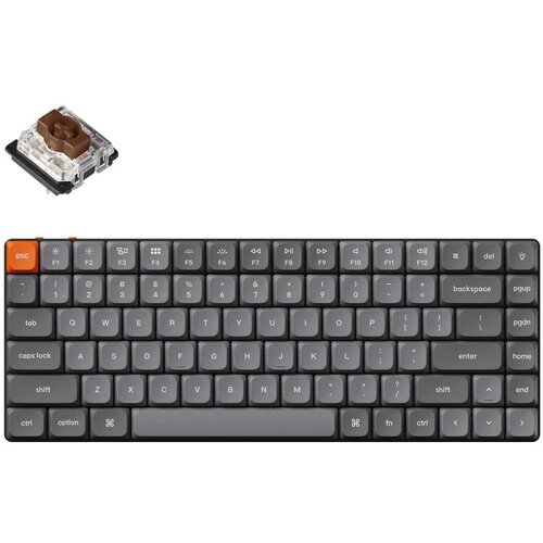 KEYCHRON K3 Max Brezžična Mehanska Tipkovnica Low-Profile, Bluetooth / 2.4 GHz, Bela osvetlitev, Gateron Brown, US Layout, K3M-A3, (21733824) Slike