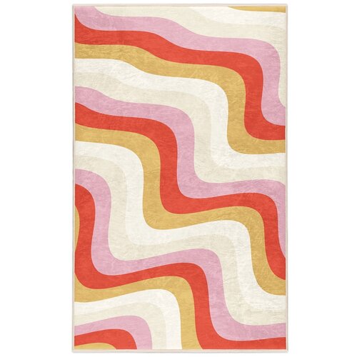 Mila Home Rumena/rožnata pralna preproga 60x100 cm Creamy Raspberry Swirl – Cene