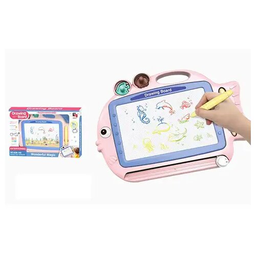 Magic Toys roza magnetna risalna tabla v obliki ribice s štampiljkami outlet Cene
