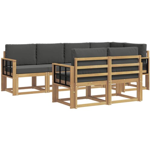 vidaXL Zunanja garnitura za sedenje 7 pcs Bela in antracit Poliester, (5000281601) Cene