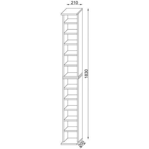 MID.YOU REGAL ZA CD-JE 21/180/20 cm antracit, medeni hrast Slike