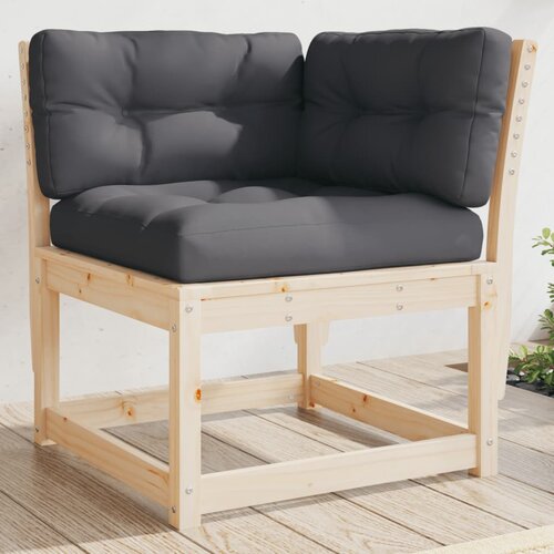 VidaXL Kutna vrtna sofa s jastucima 73x73x78 cm od masivne borovine Slike