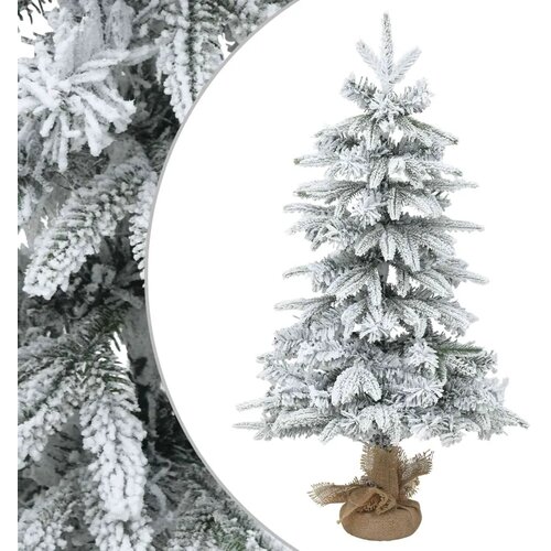 Mini božićno drvce zasnježeno 60 cm PVC i PE Zelena i bijela - Zelena i bijela 60 cm bez LED svjetala Slike