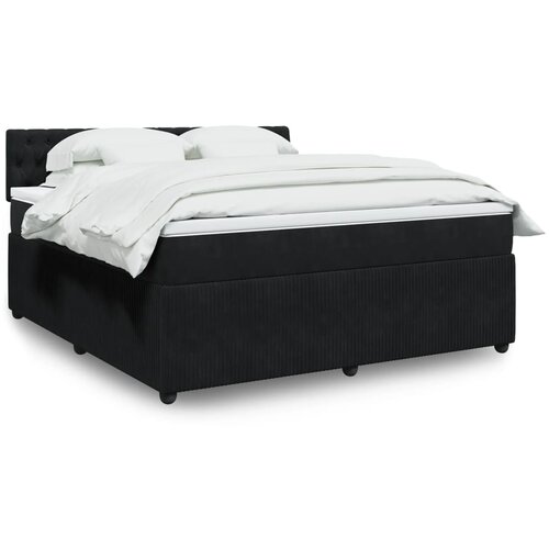 vidaXL Box spring postelja z vzmetnico črna 180x200 cm žamet Cene