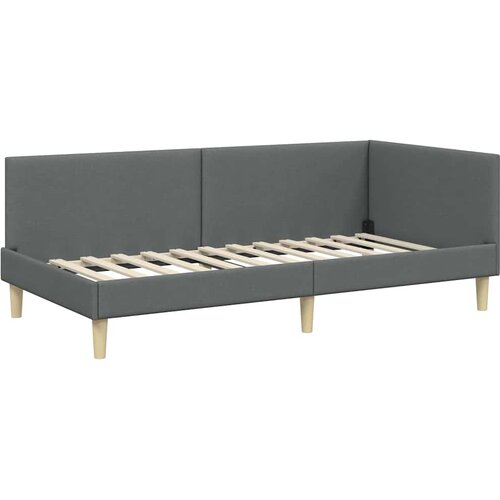  Kutni krevetni okvir s madracem 2 kom. Tamnosiva 100 x 200 cm Slike