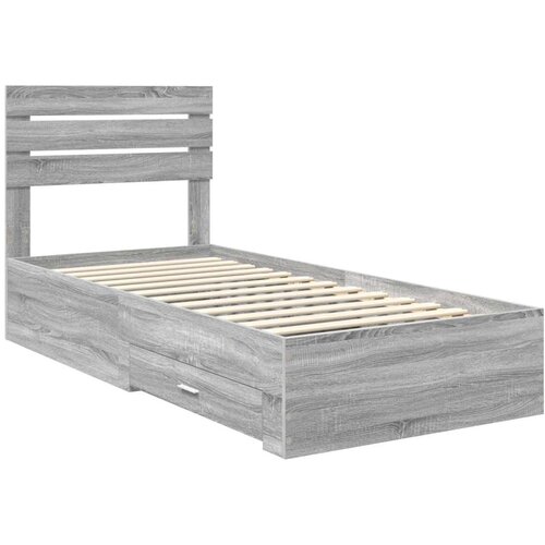  Okvir za krevet Sivi Sonoma i srebrna 75 x 190 cm Slike