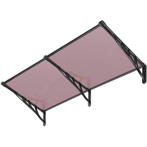 Nadstrešnica za vrata ravna 200x90cm crna bronza 5mm leksan Slike