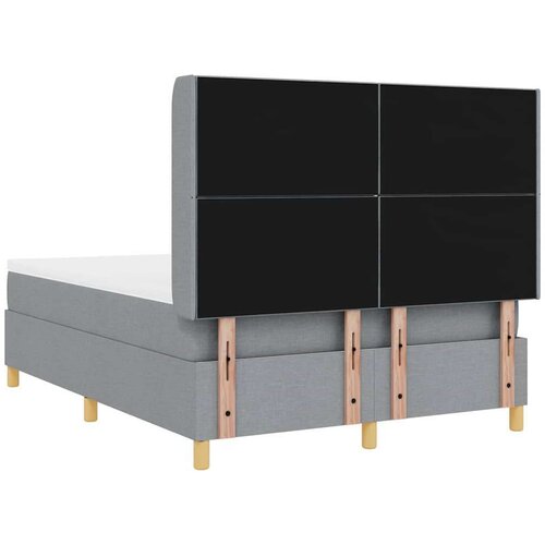 VidaXL Boxspring - Krevet s oprugama s madracem Svjetlosiva 140 x 190 cm tkanina Slike