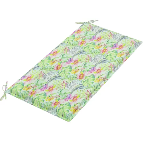 Jastuk za vrtnu klupu s uzorkom lišća 100x50x4 cm od tkanine