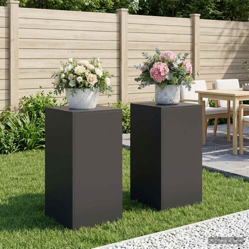  Stalak za biljke 2 pcs Crna 40 x 40 x 80 cm Čelik Cene