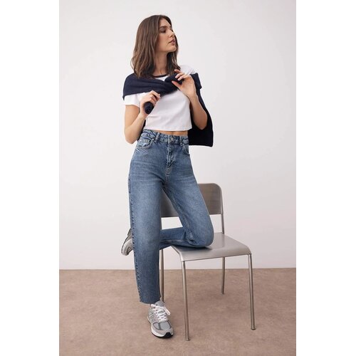 TRENDYOLMILLA ženske pantalone Twoss23Je00094, tamnoplava Cene