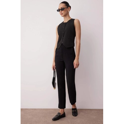 TRENDYOLMILLA ženske pantalone Twoss20Pl0515, crna-crna Cene