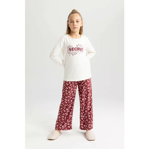 Defacto Girl Regular Fit Combed Cotton 2 Piece Pajama Set