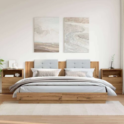 VidaXL Noćni ormarići 2 kom boja hrasta 50x32x60 cm konstruirano drvo Slike