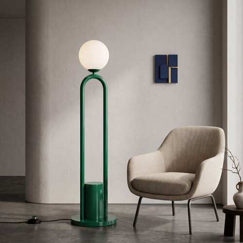 Opviq podna lampa Loop-20453-C, 1 &amp;times; E27, tamnozelena Slike