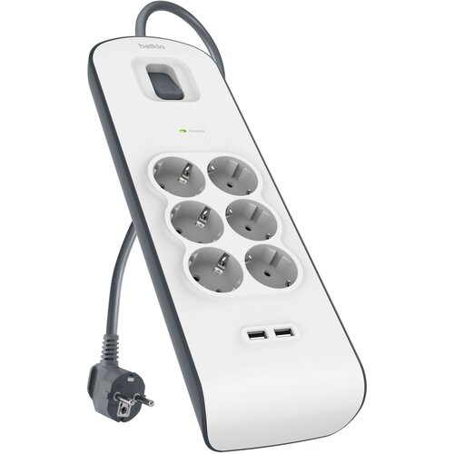 Belkin Surge Prot.Strip 6 outlet 2xUSB-A, 2m Cable BSV604vf2M-V2 Cijene
