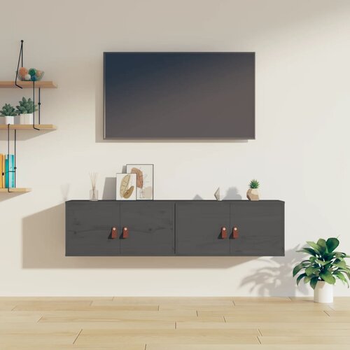  Zidni ormarići 2 kom sivi 60 x 30 x 30 cm od masivne borovine Cijene