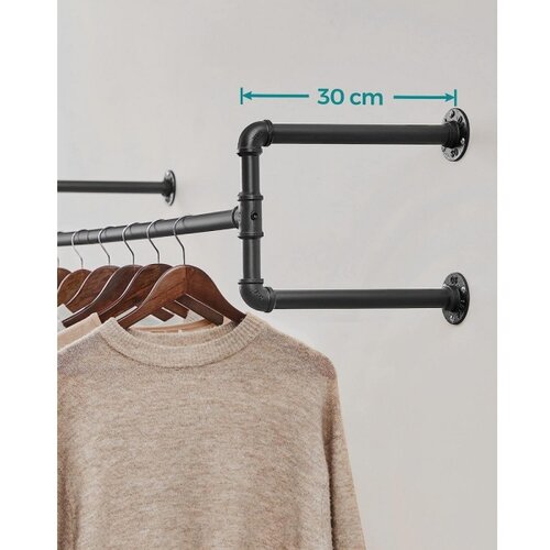  Set od 2 zidne vje&amp;scaron;alice za odjeću LINEA, crne Slike