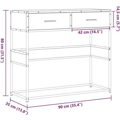 VidaXL konzolni stol crni 90x35x80 cm konstruirano drvo Slike