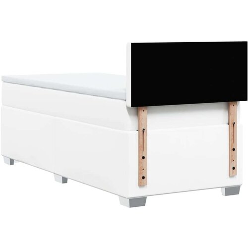 VidaXL Krevet s oprugama i madracem bijeli 100x200 cm od umjetne kože Slike
