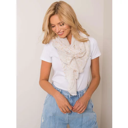 Fashion Hunters Cream scarf with a floral print