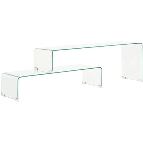 VidaXL Komplet klubskih mizic 2 kosa 90x30x20 / 110x30x40 cm steklo Slike